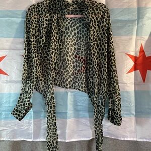 Francesca's Collections Animal Print Blouse